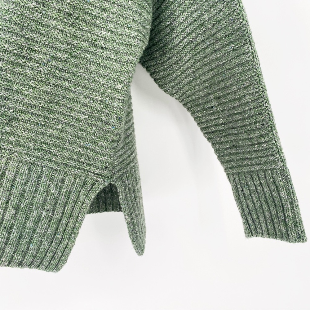 IRELANDS EYE | Iris Funnel Neck Wool-Cashmere Blended Sweater in Green | S - Picture 9 of 14